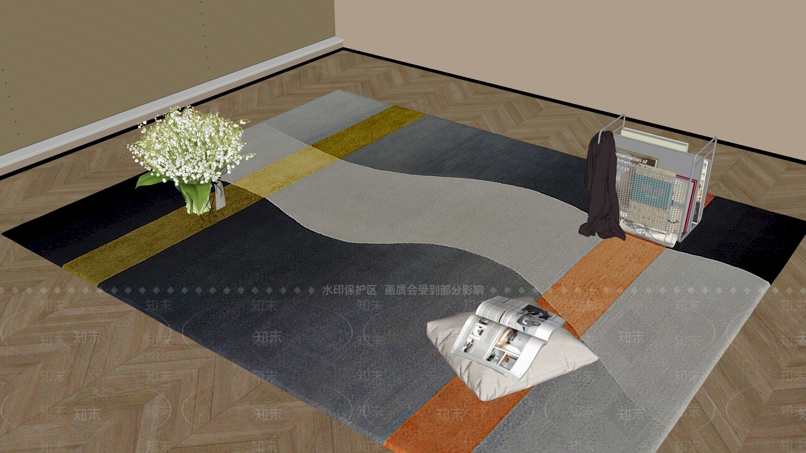 现代地毯SU模型下载【ID:1182904853】