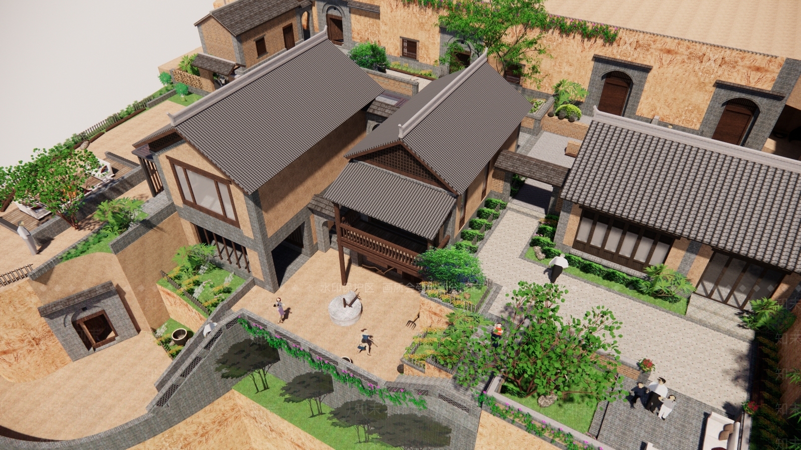 新中式轻奢其他农业建筑SU模型下载【ID:1182916301】