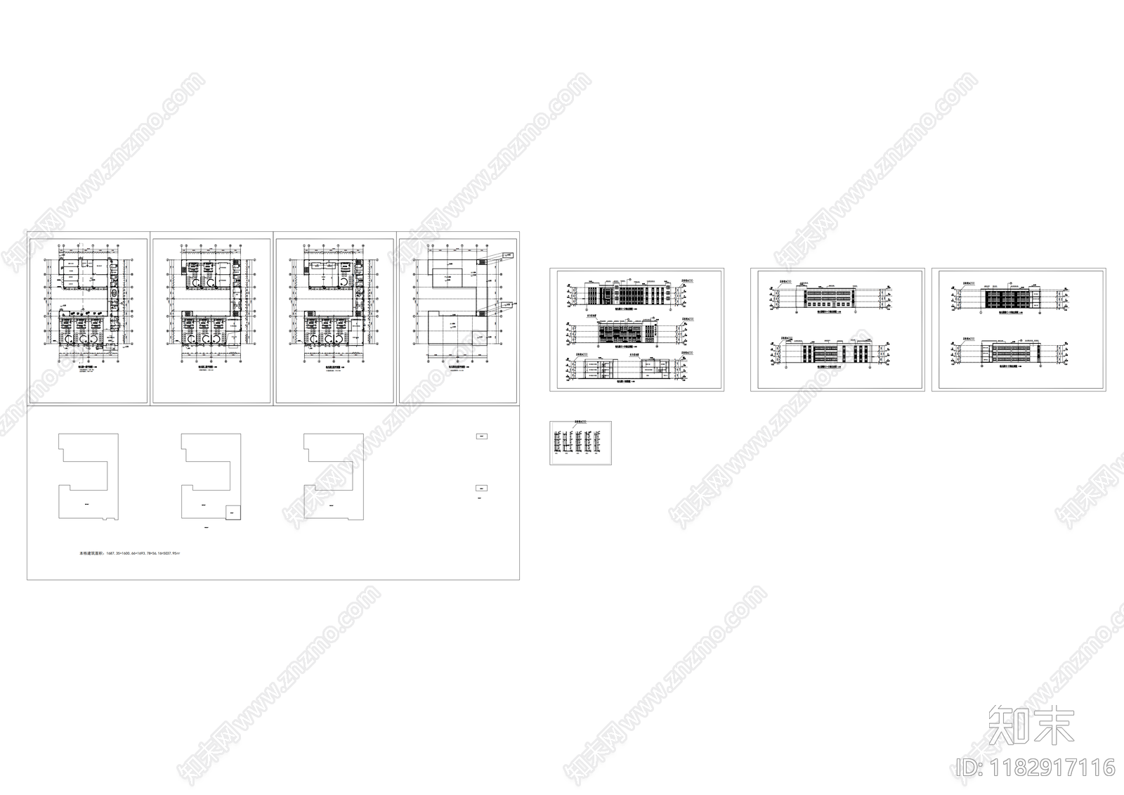 现代幼儿园建筑cad施工图下载【ID:1182917116】