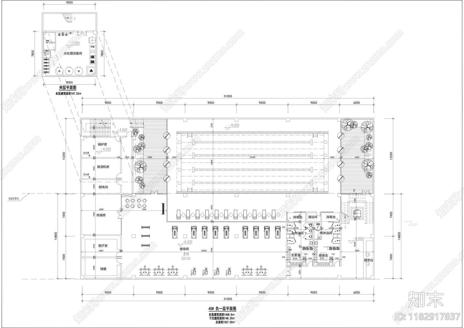 现代住宅楼建筑cad施工图下载【ID:1182917837】