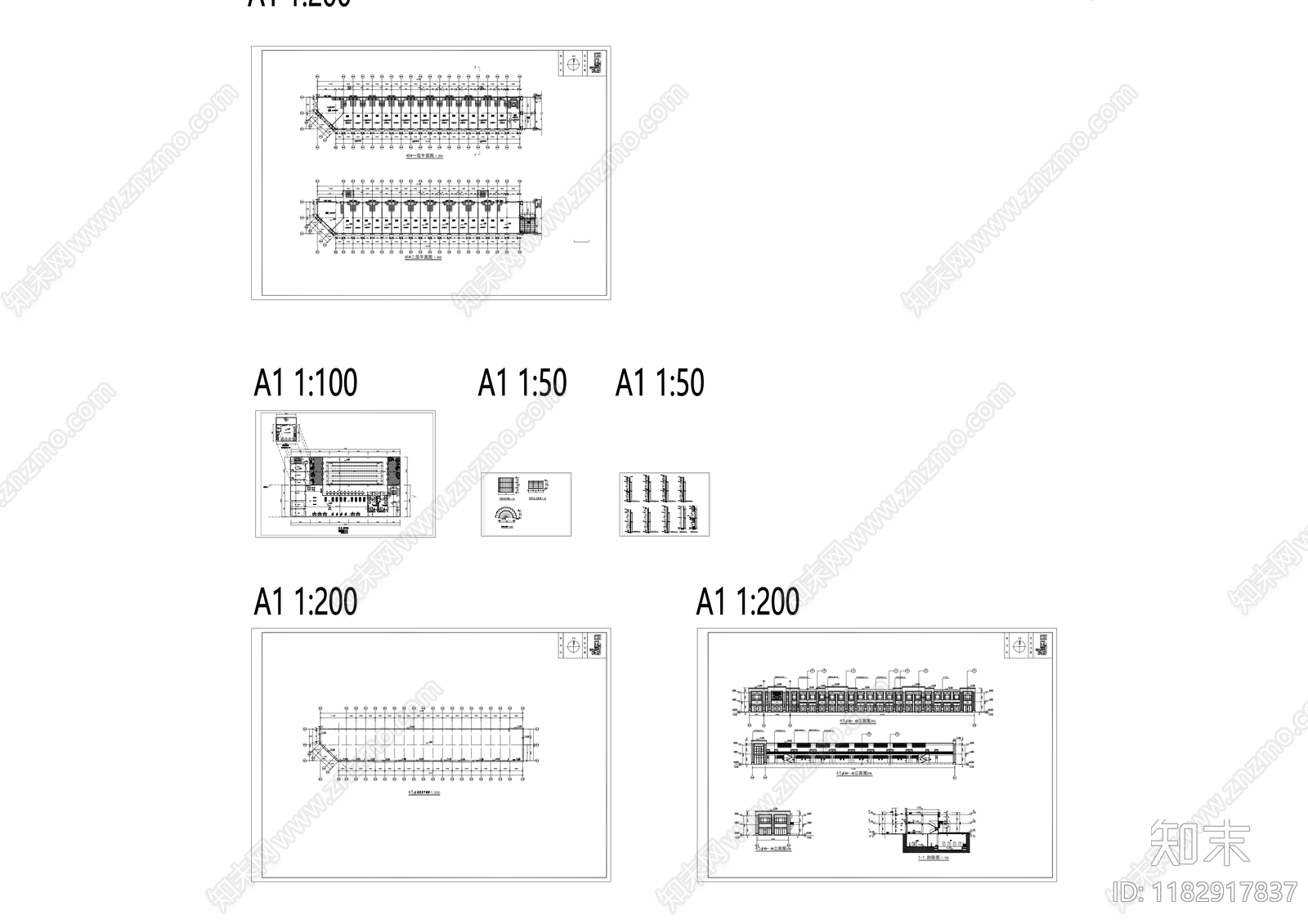 现代住宅楼建筑cad施工图下载【ID:1182917837】