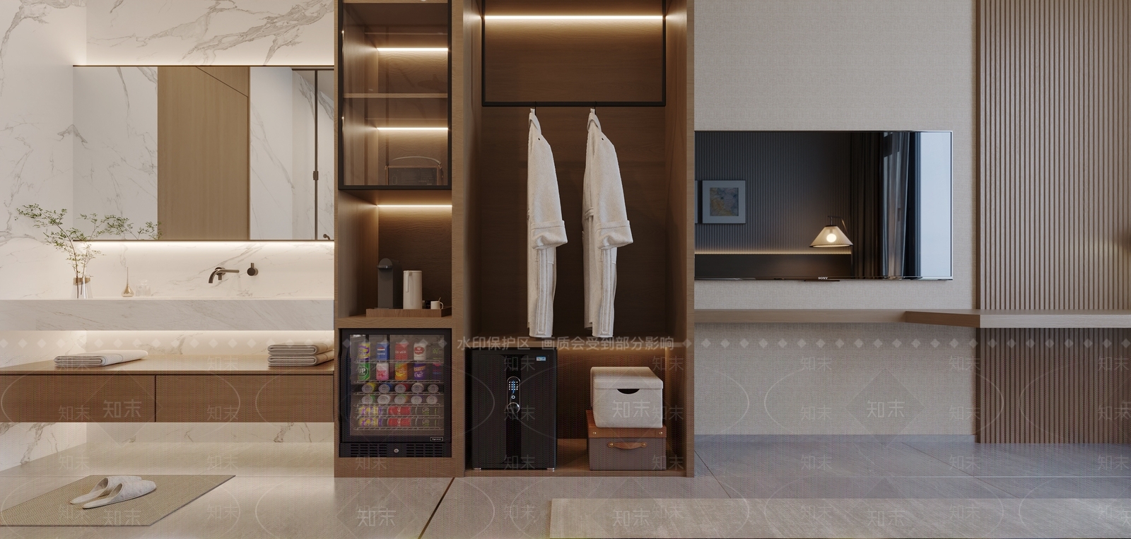 复合储物服务柜衣柜3D模型下载【ID:1227570385】