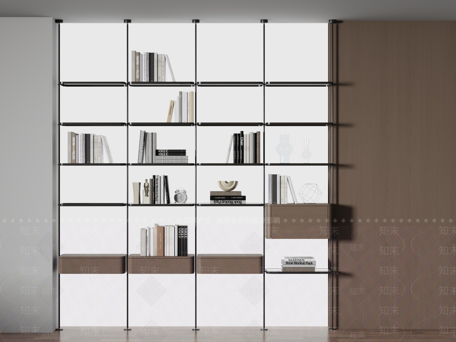 现代书架3D模型下载【ID:1182928093】