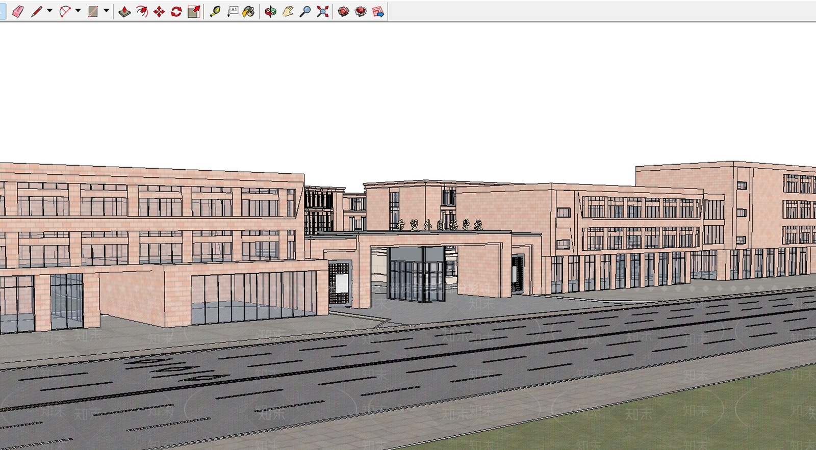 现代学校建筑SU模型下载【ID:1182928760】