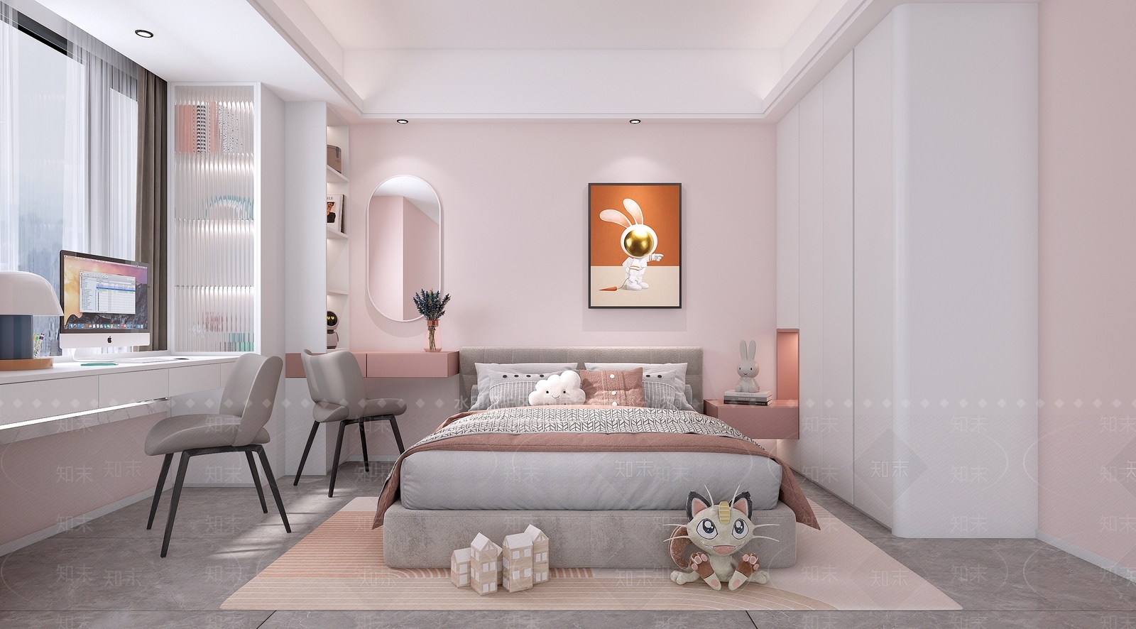 现代女孩房3D模型下载【ID:1182928854】
