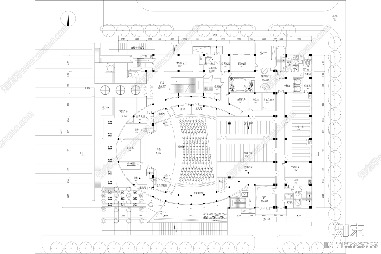 欧式简约学校建筑cad施工图下载【ID:1182929759】