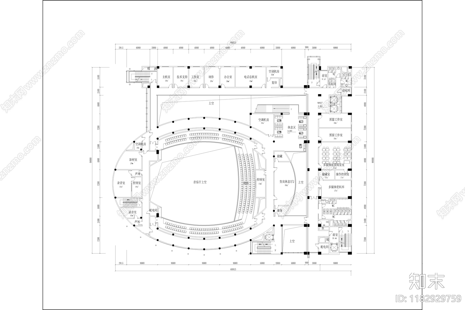 欧式简约学校建筑cad施工图下载【ID:1182929759】