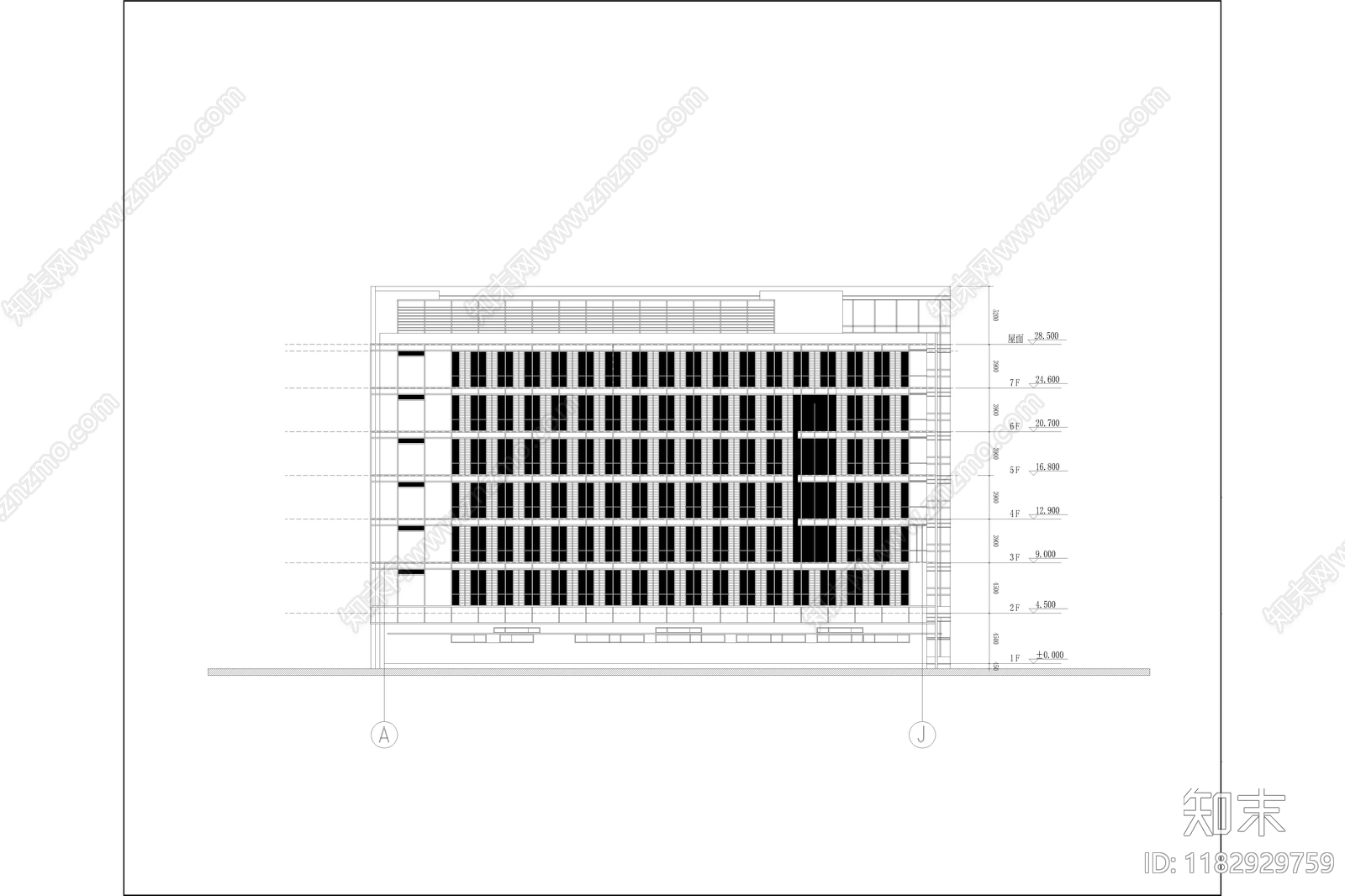 欧式简约学校建筑cad施工图下载【ID:1182929759】