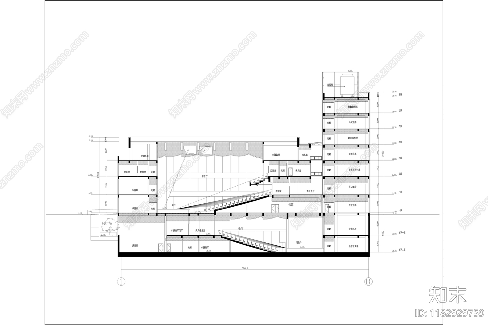 欧式简约学校建筑cad施工图下载【ID:1182929759】