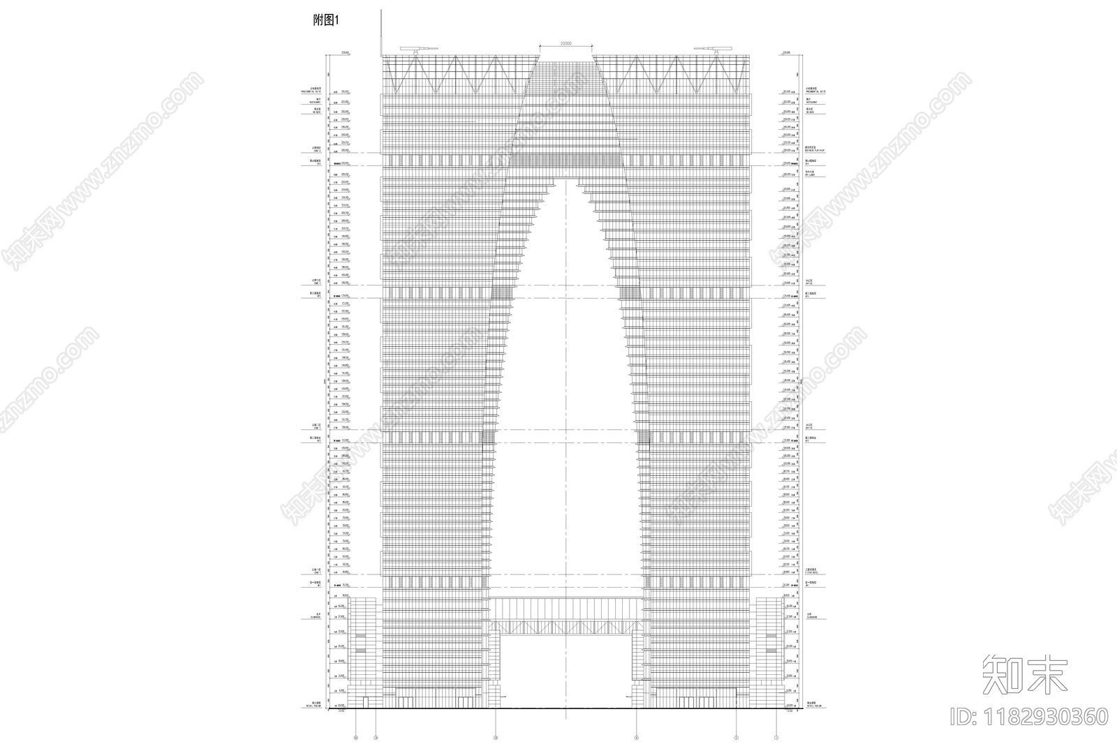 现代极简办公楼建筑cad施工图下载【ID:1182930360】