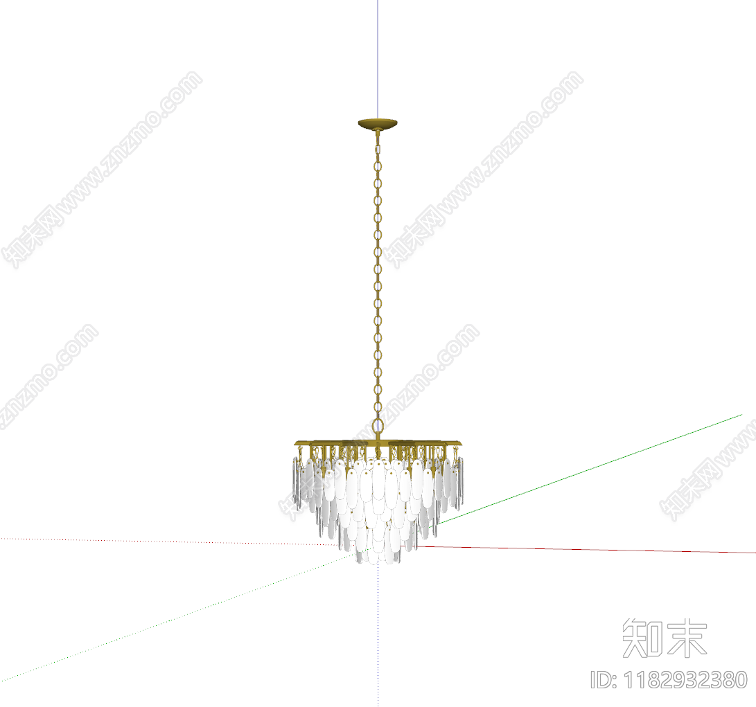 法式奶油吊灯SU模型下载【ID:1182932380】