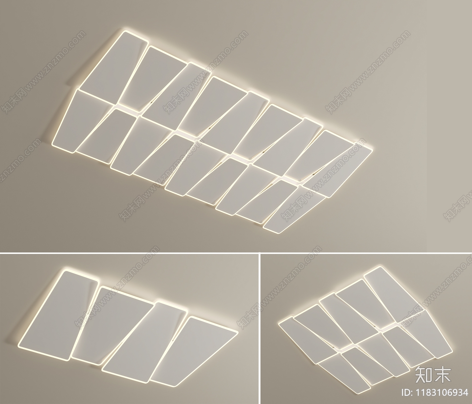 现代简约吸顶灯3D模型下载【ID:1183106934】