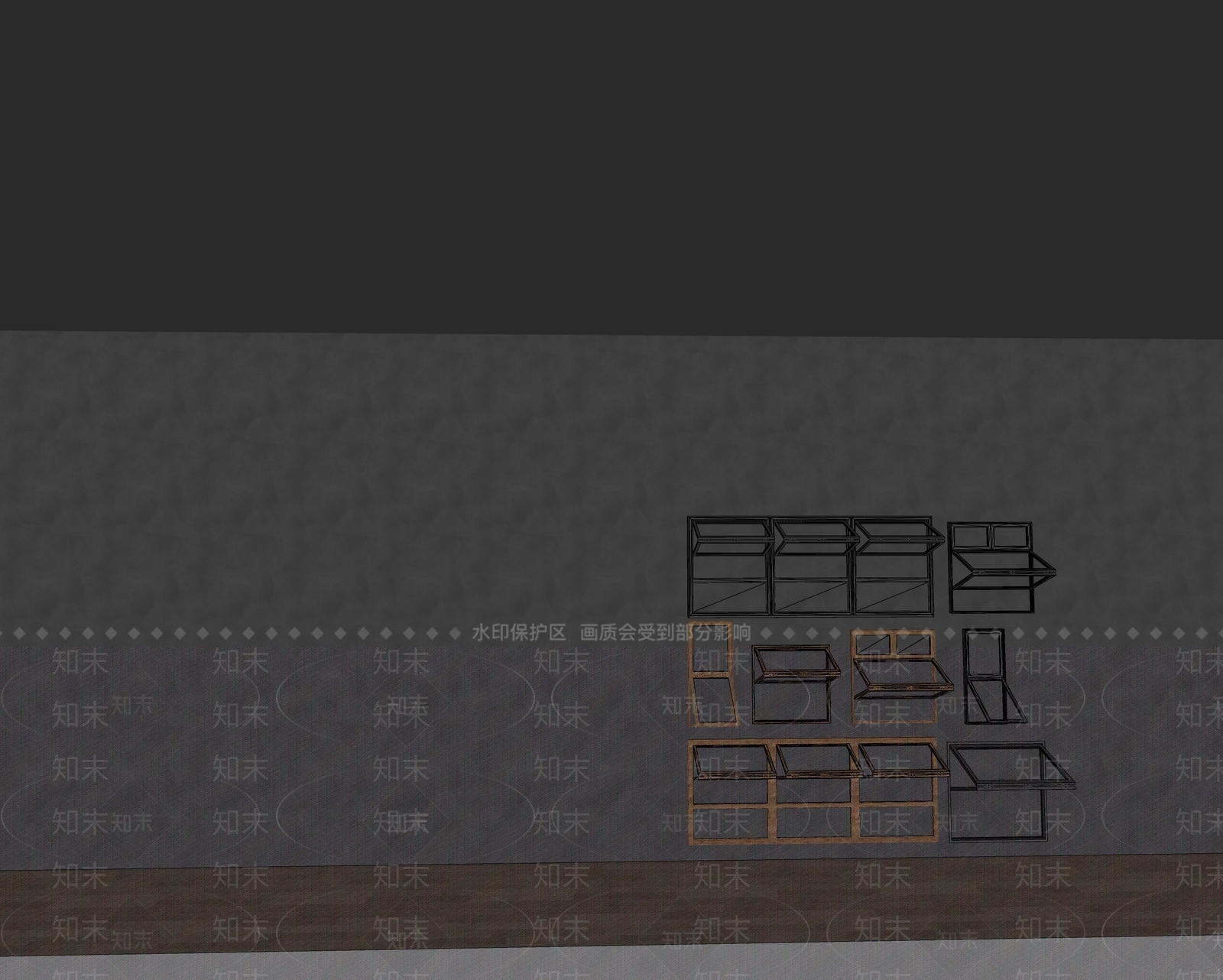 现代窗户组合SU模型下载【ID:1182934757】