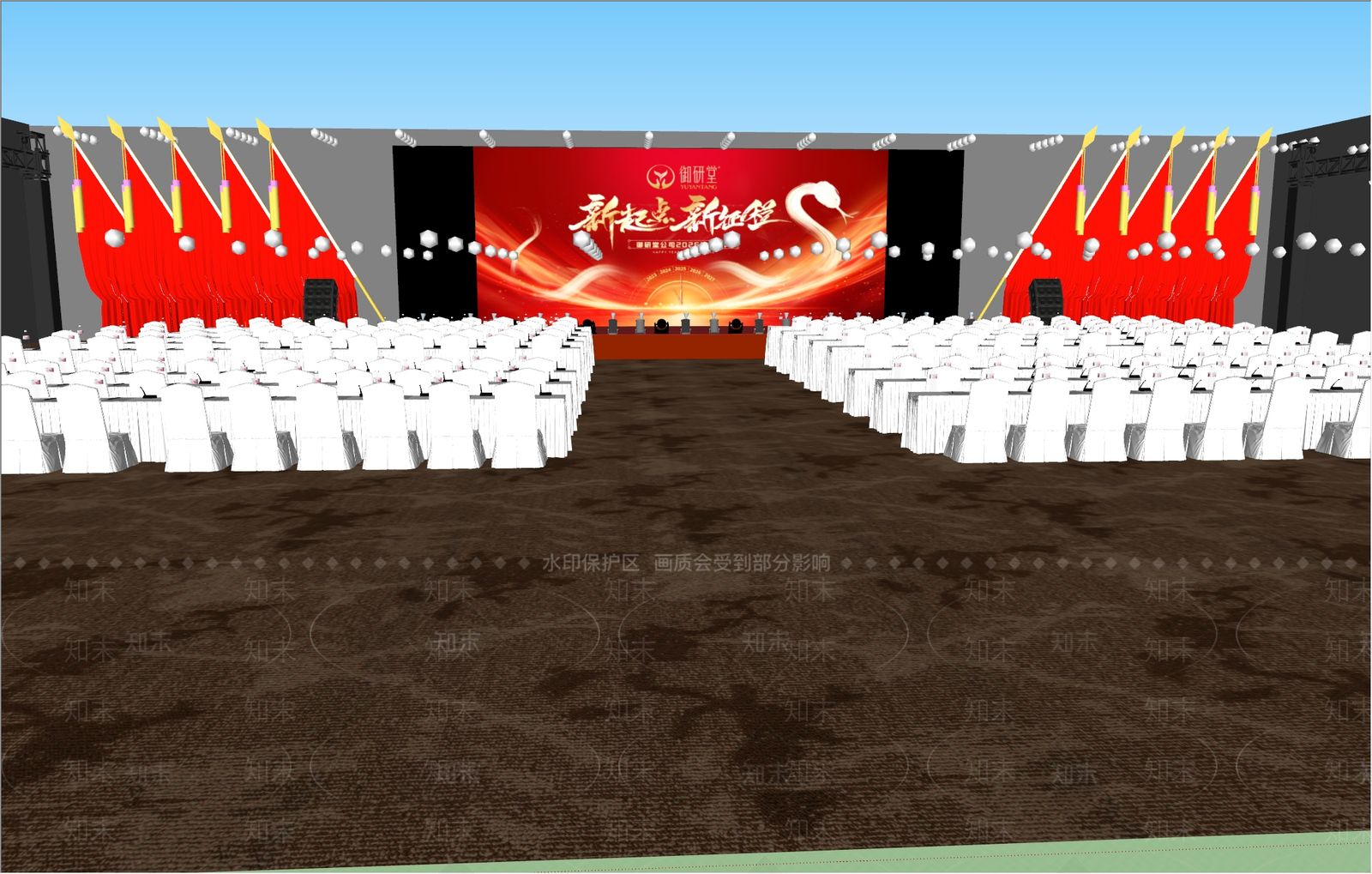 现代轻奢舞台SU模型下载【ID:1182935155】
