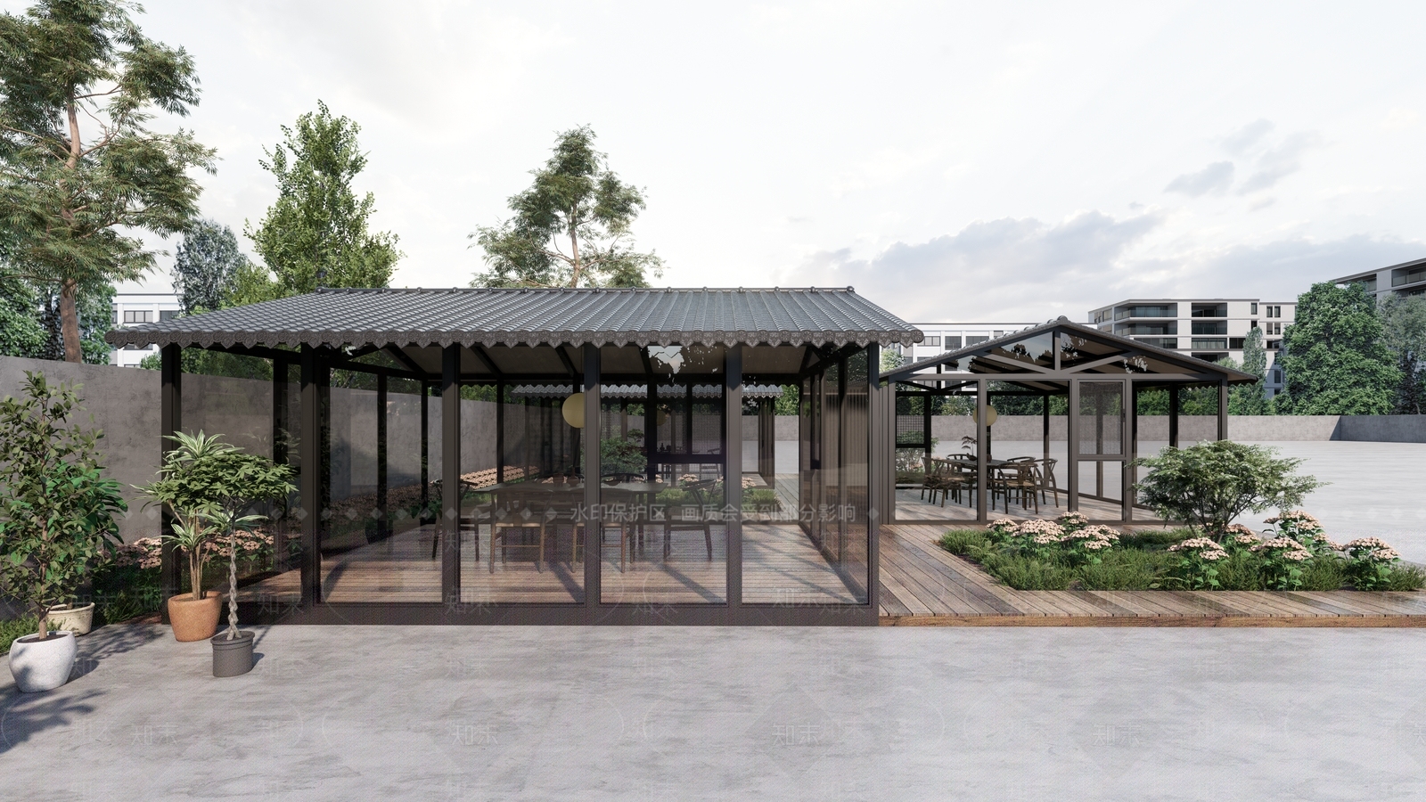 新中式小公建SU模型下载【ID:1182936275】