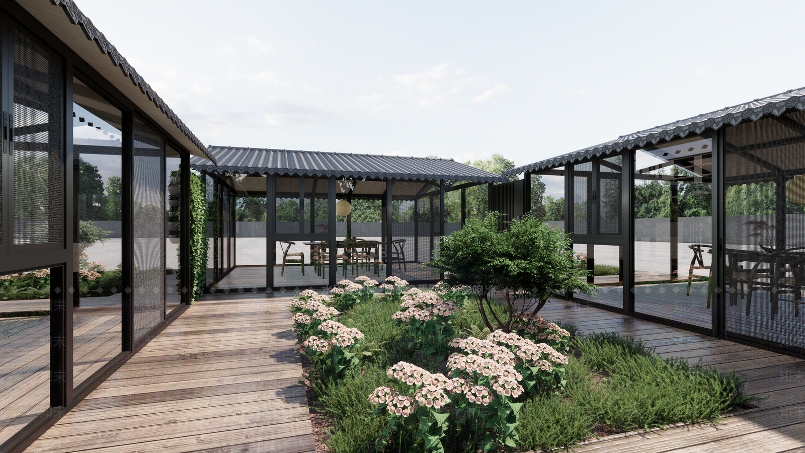 新中式小公建SU模型下载【ID:1182936275】