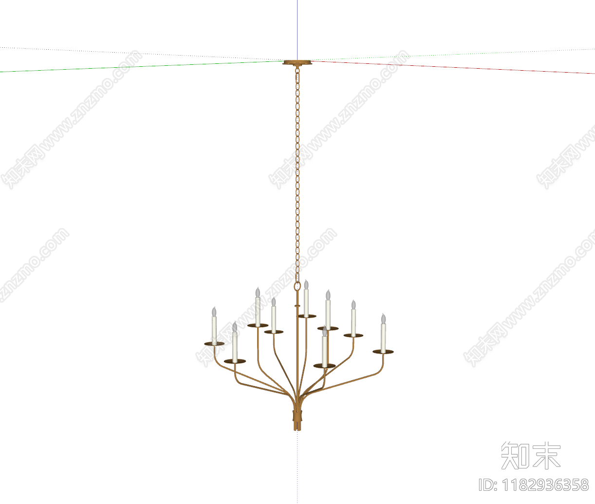 法式美式吊灯SU模型下载【ID:1182936358】