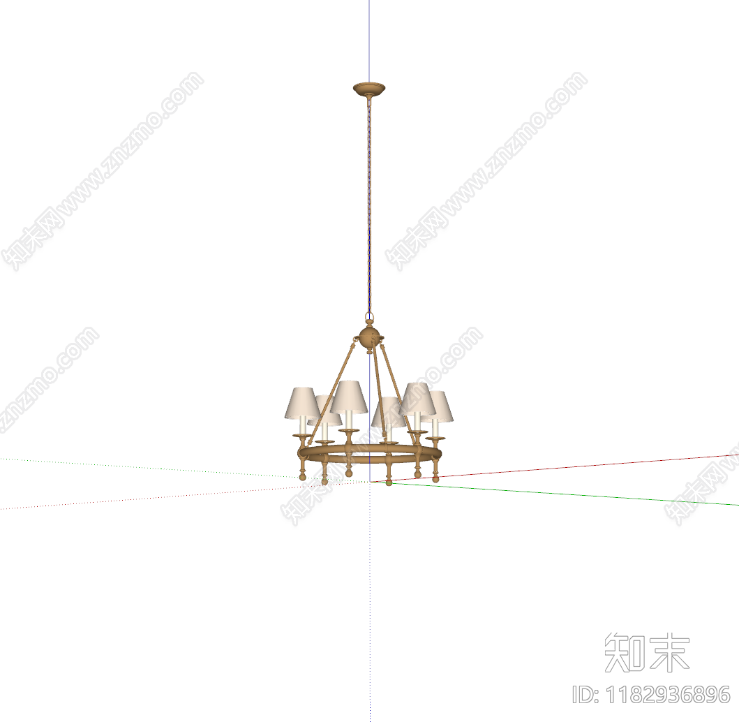 新中式美式吊灯SU模型下载【ID:1182936896】