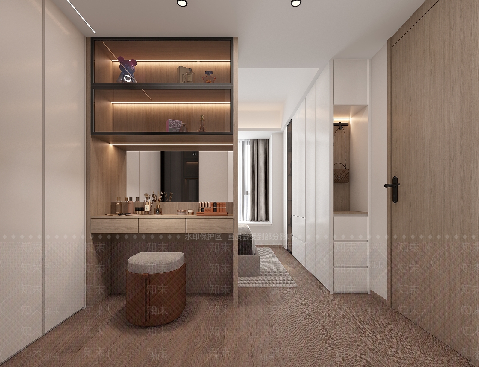 现代衣帽间3D模型下载【ID:1182937339】