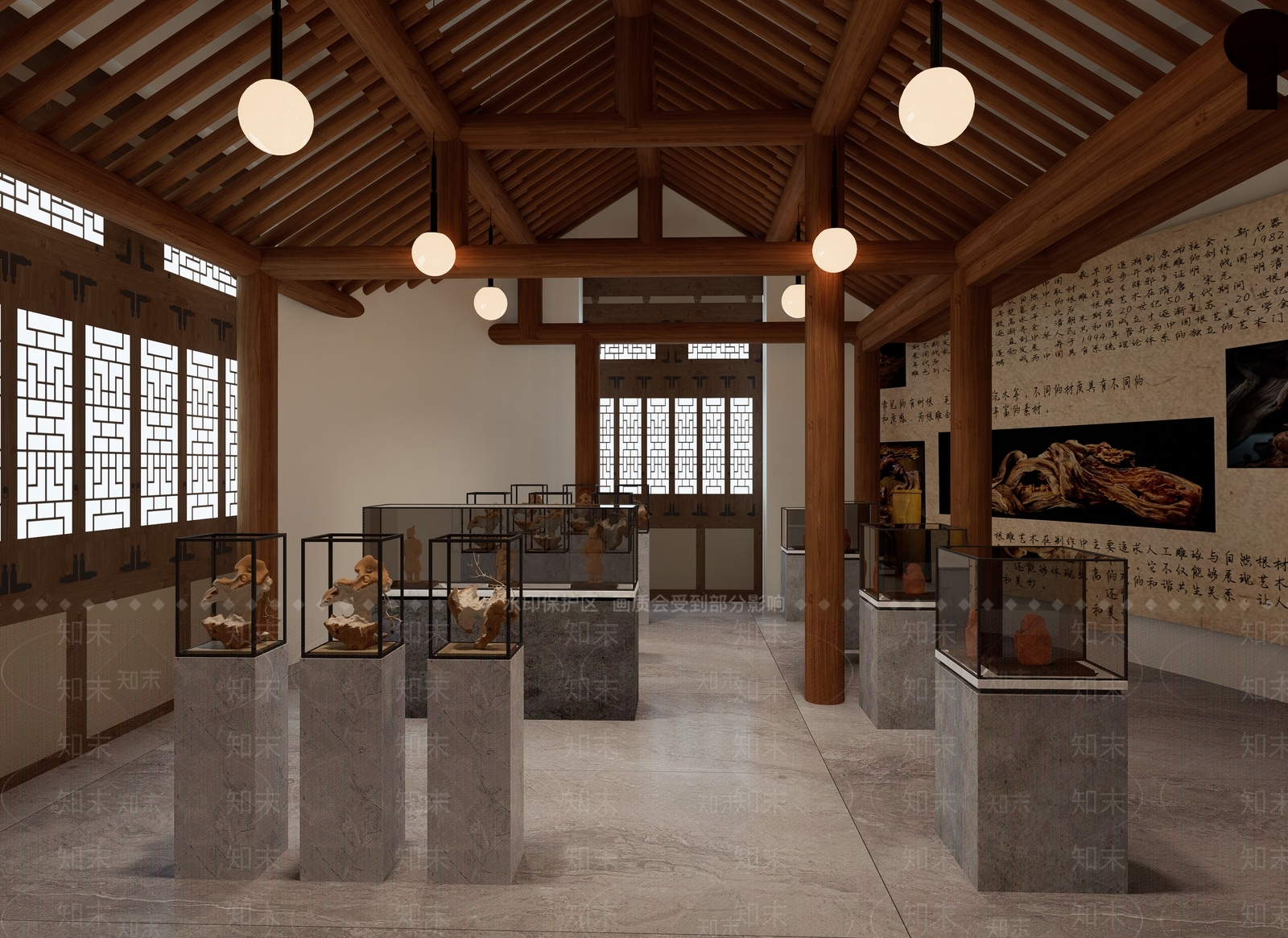 中式现代博物馆SU模型下载【ID:1182945457】