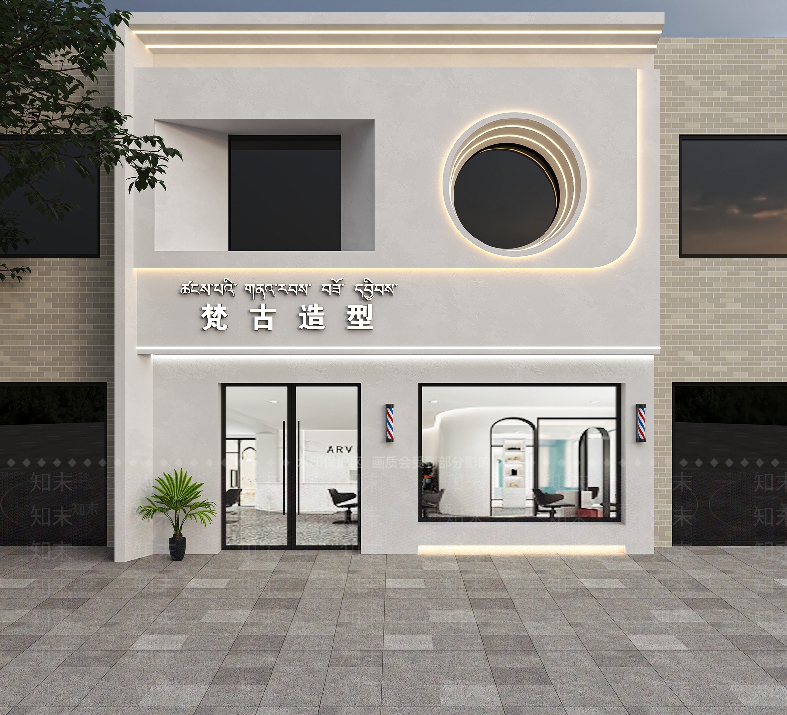 现代极简门头SU模型下载【ID:1182945684】