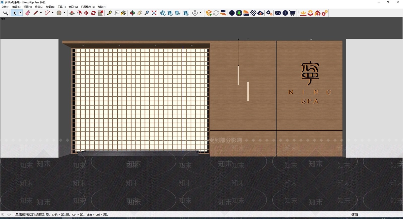新中式背景墙SU模型下载【ID:1182945858】