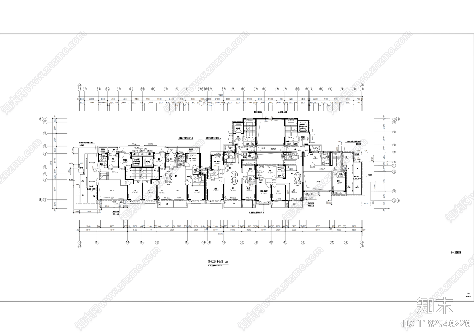 现代住宅楼建筑cad施工图下载【ID:1182946226】