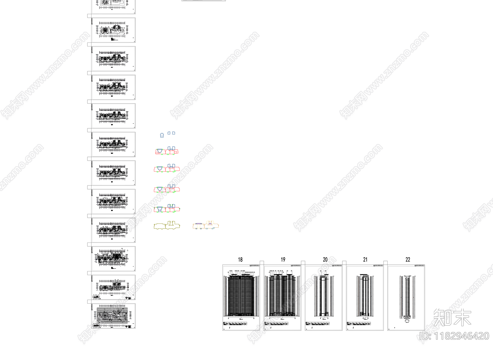 现代住宅楼建筑cad施工图下载【ID:1182946420】