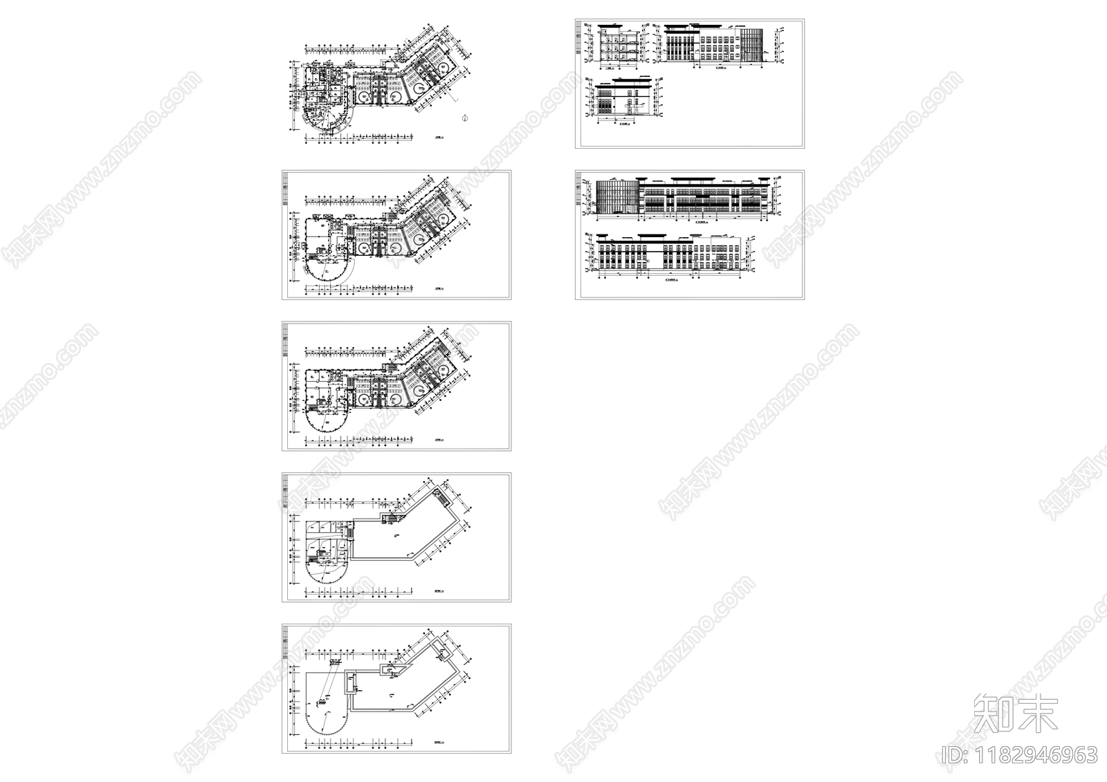 现代幼儿园建筑cad施工图下载【ID:1182946963】