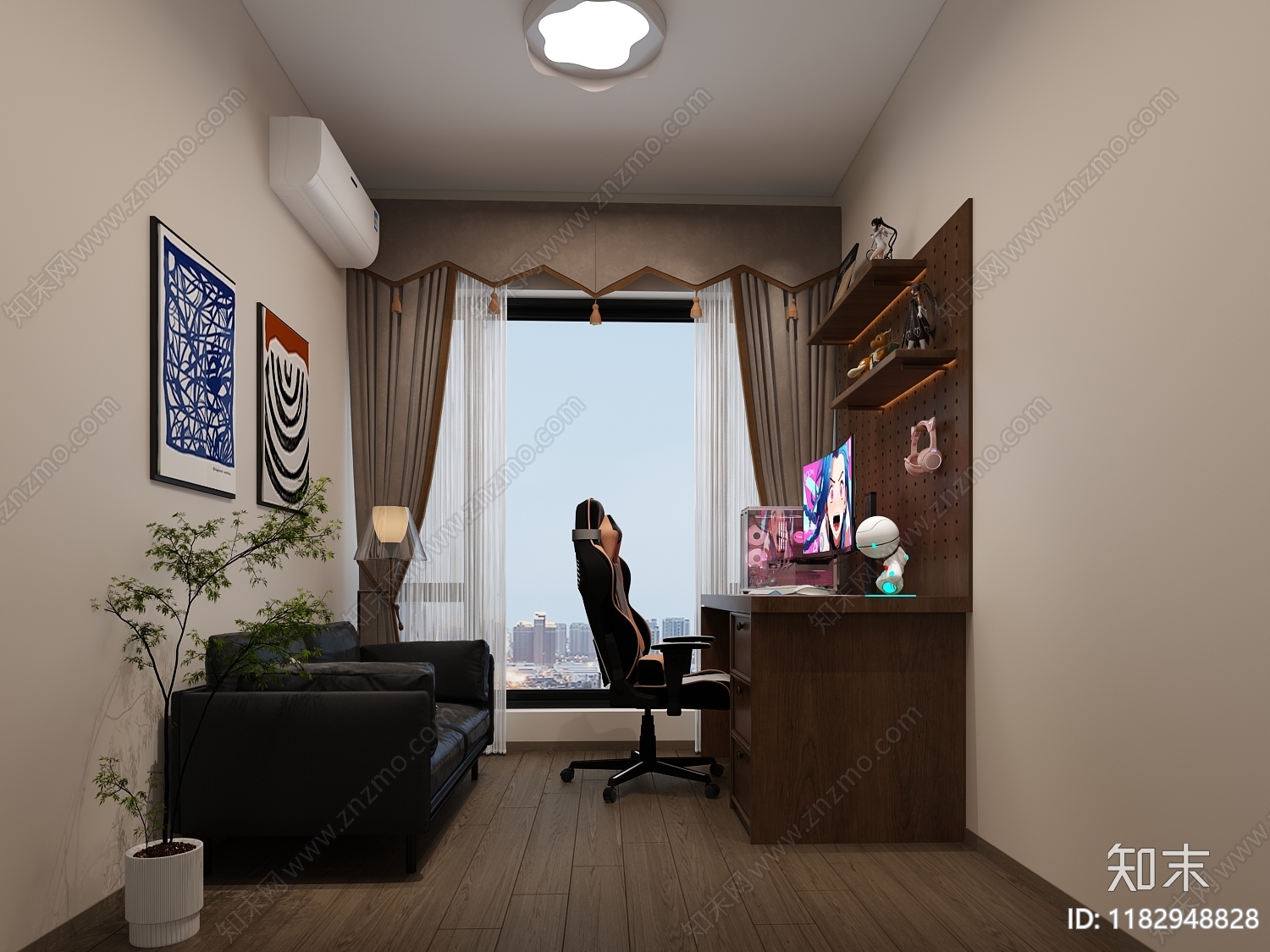 中古现代书房3D模型下载【ID:1182948828】