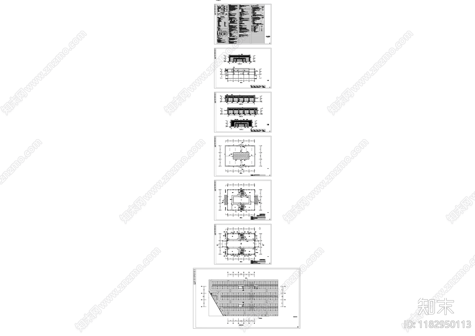 现代住宅楼建筑cad施工图下载【ID:1182950113】