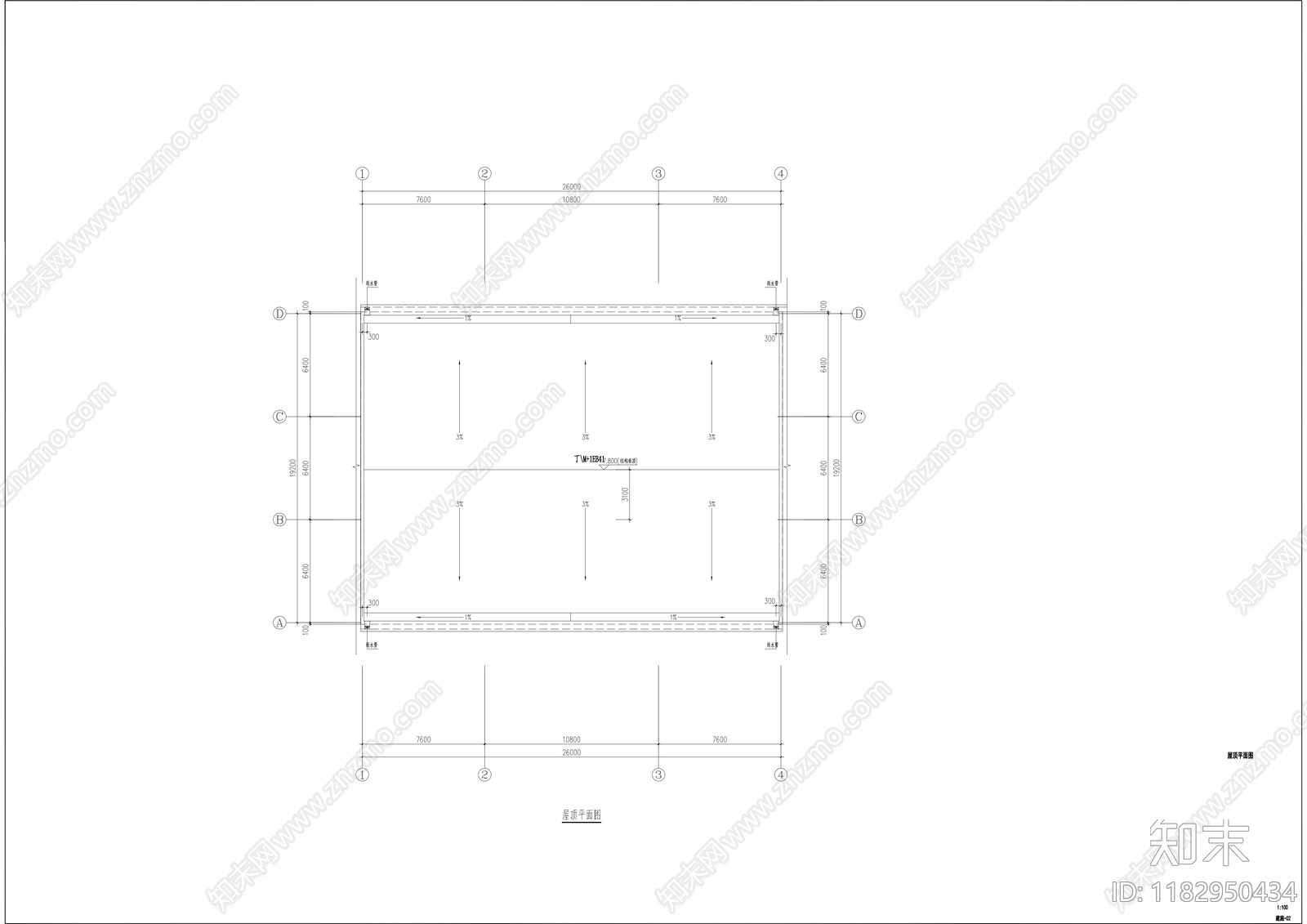 现代售楼处建筑cad施工图下载【ID:1182950434】