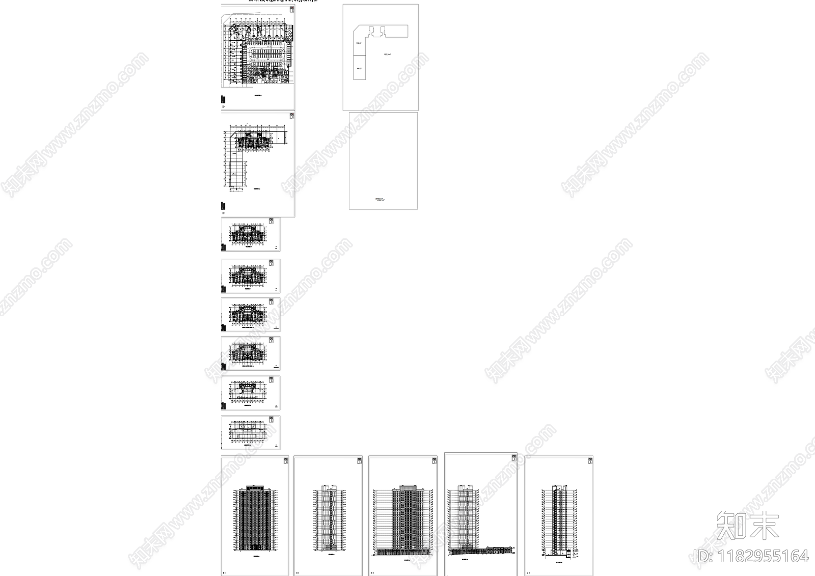 现代住宅楼建筑cad施工图下载【ID:1182955164】