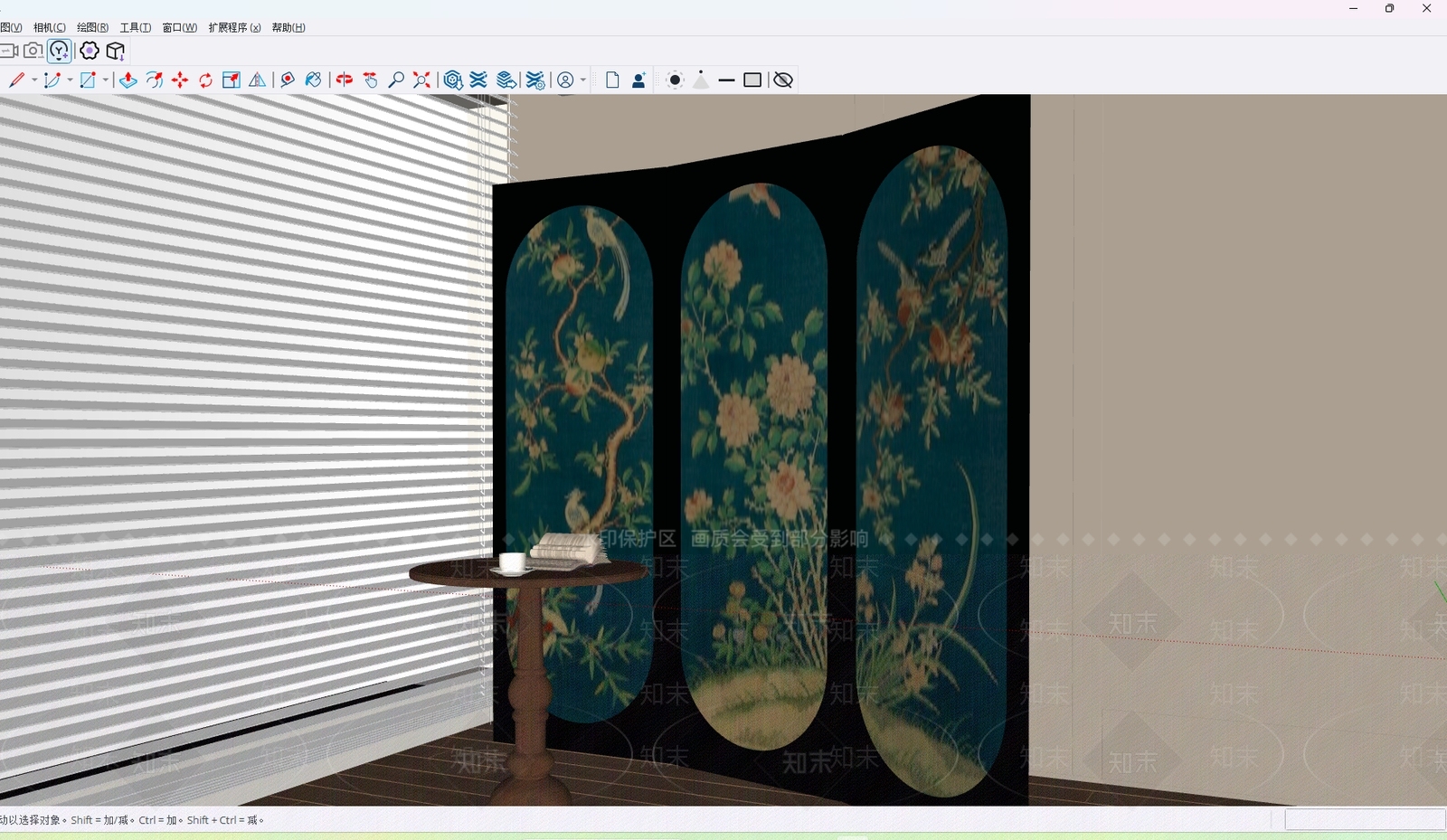 中古复古屏风SU模型下载【ID:1182955713】