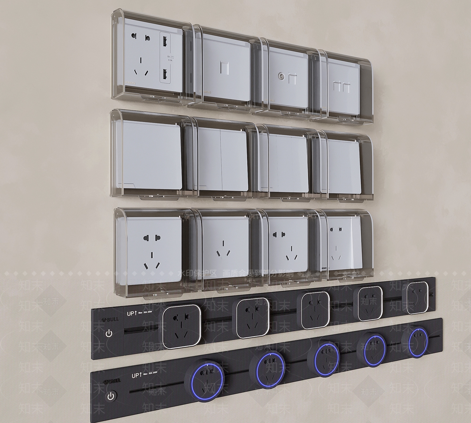 开关插座SU模型下载【ID:1182956129】