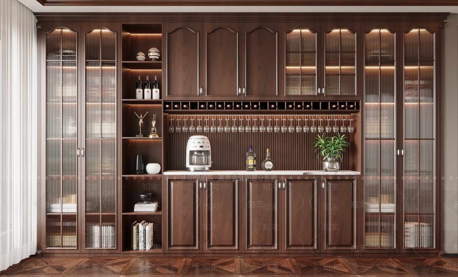美式酒柜3D模型下载【ID:1182959038】