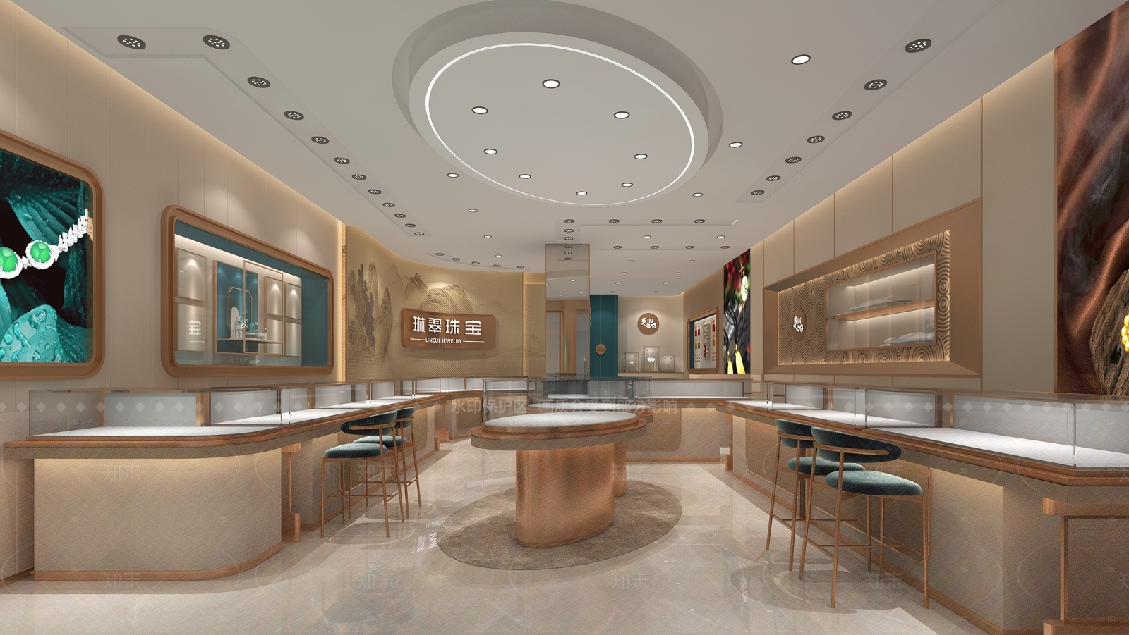 现代新中式珠宝店3D模型下载【ID:1182960540】