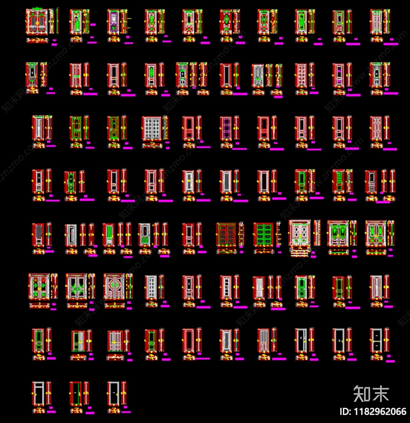 现代欧式家装图库cad施工图下载【ID:1182962066】