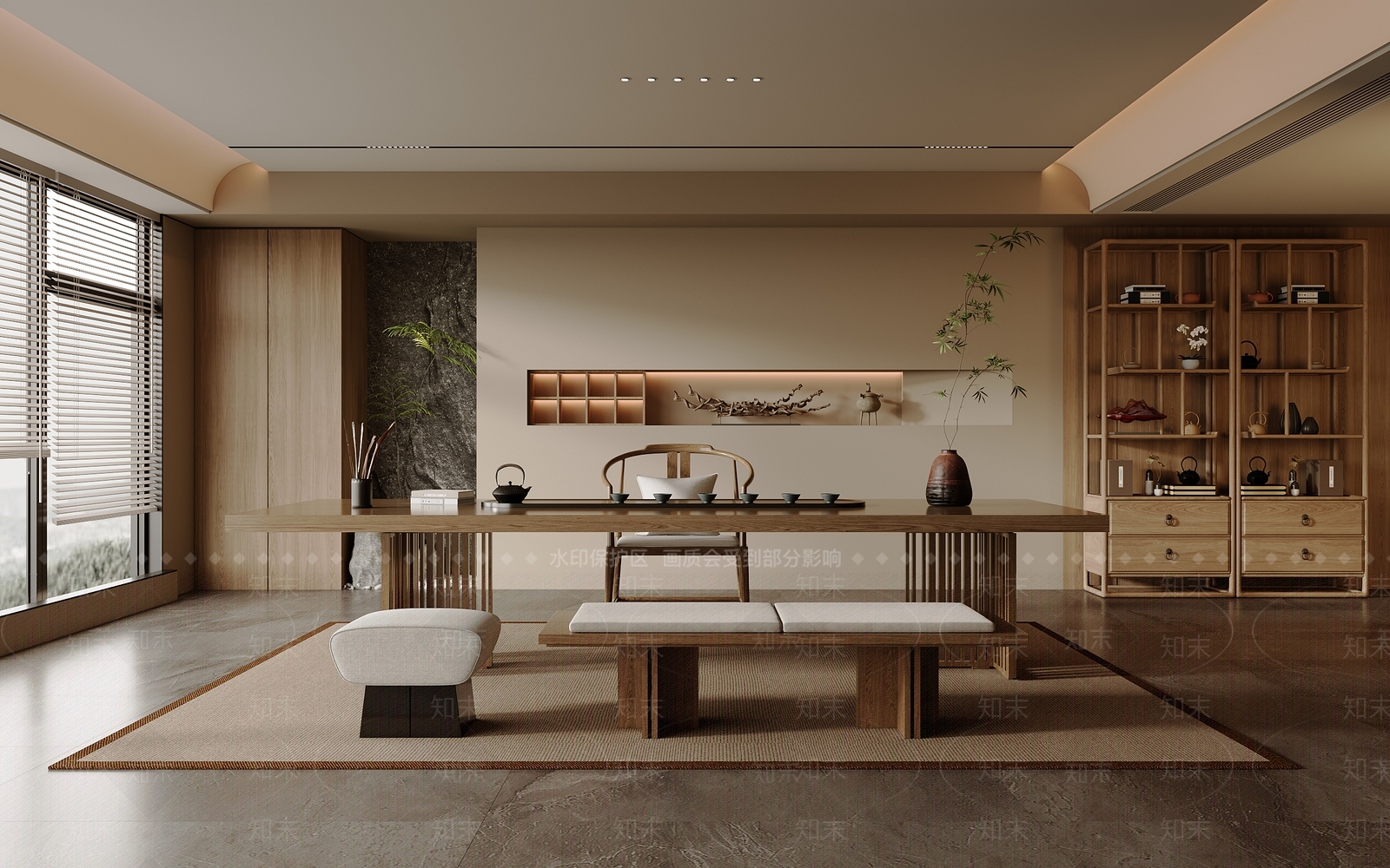 新中式茶室3D模型下载【ID:1182968304】