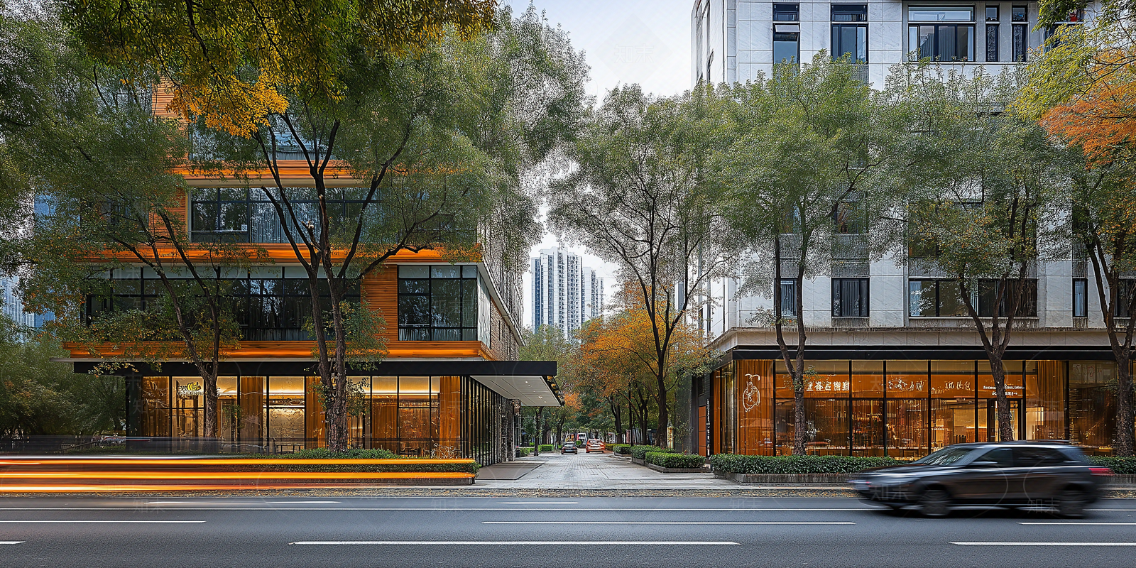 现代街道外景贴图下载【ID:1182969008】