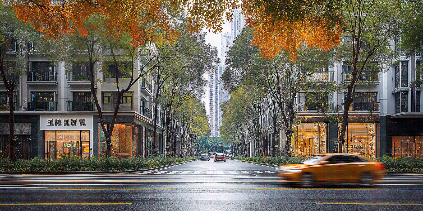 现代街道外景贴图下载【ID:1182969089】