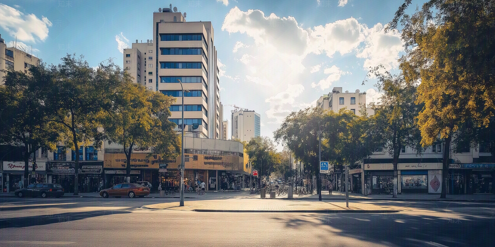 现代街道外景贴图下载【ID:1182969732】