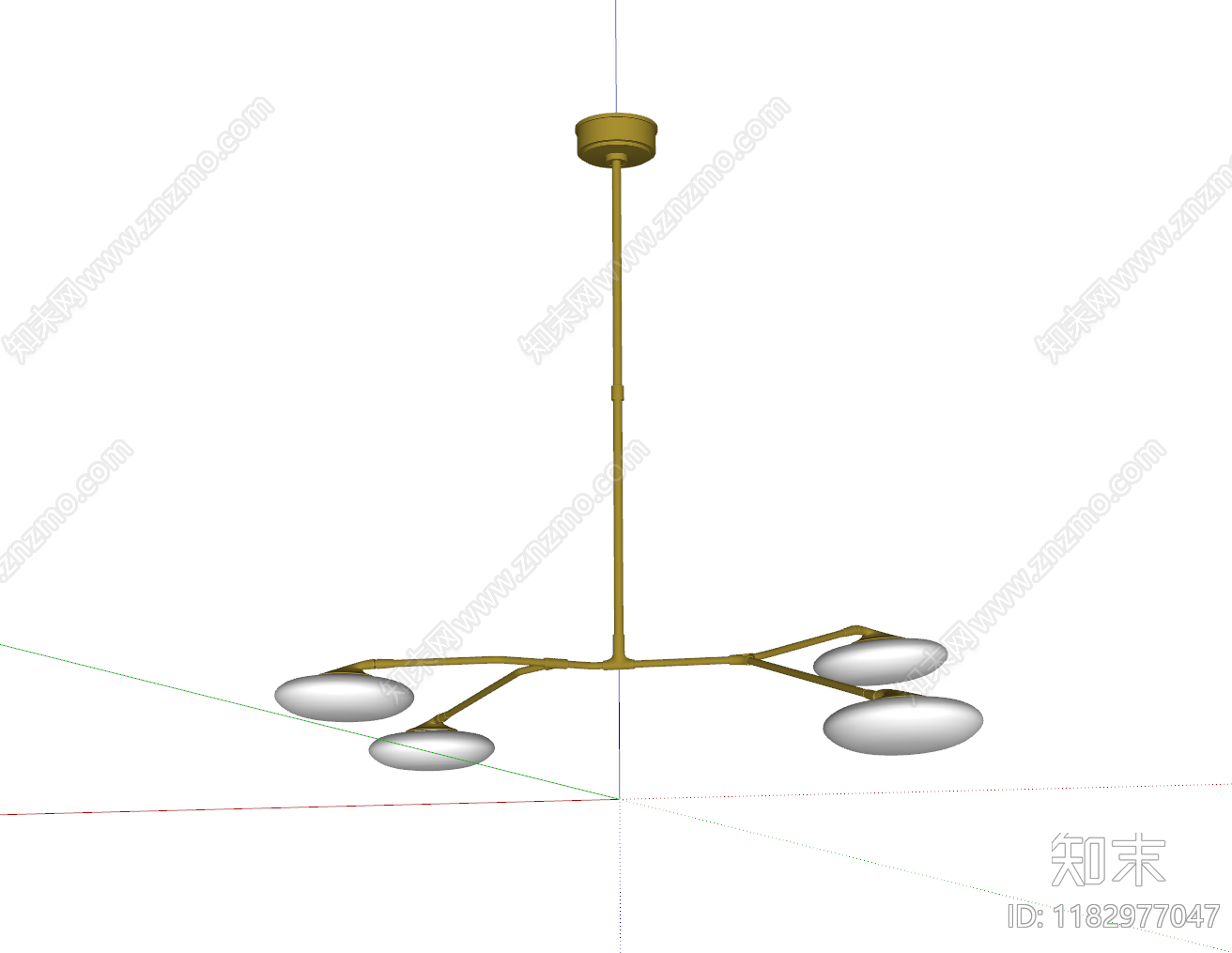 现代美式吊灯SU模型下载【ID:1182977047】