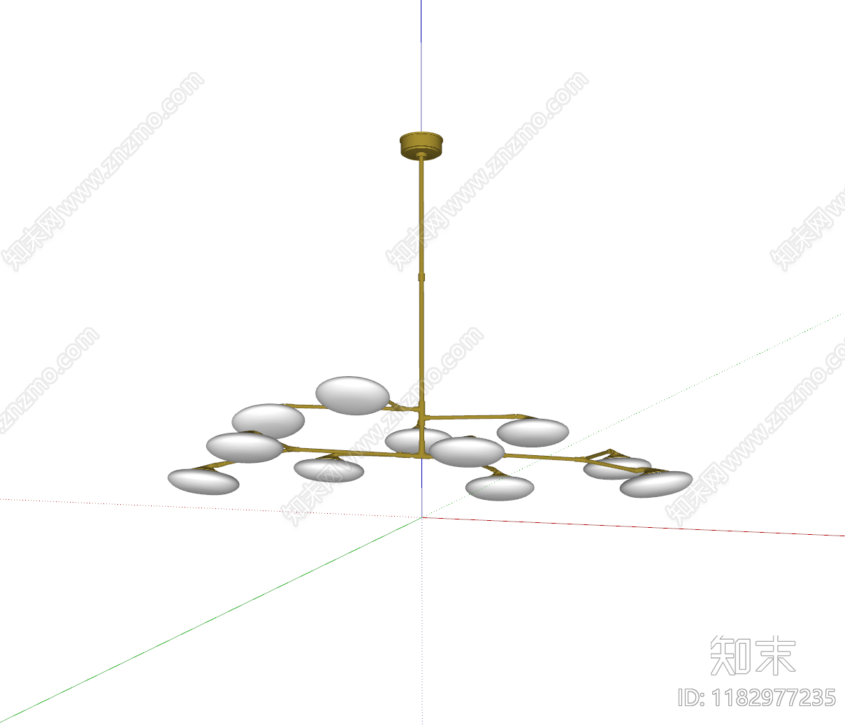 现代美式吊灯SU模型下载【ID:1182977235】