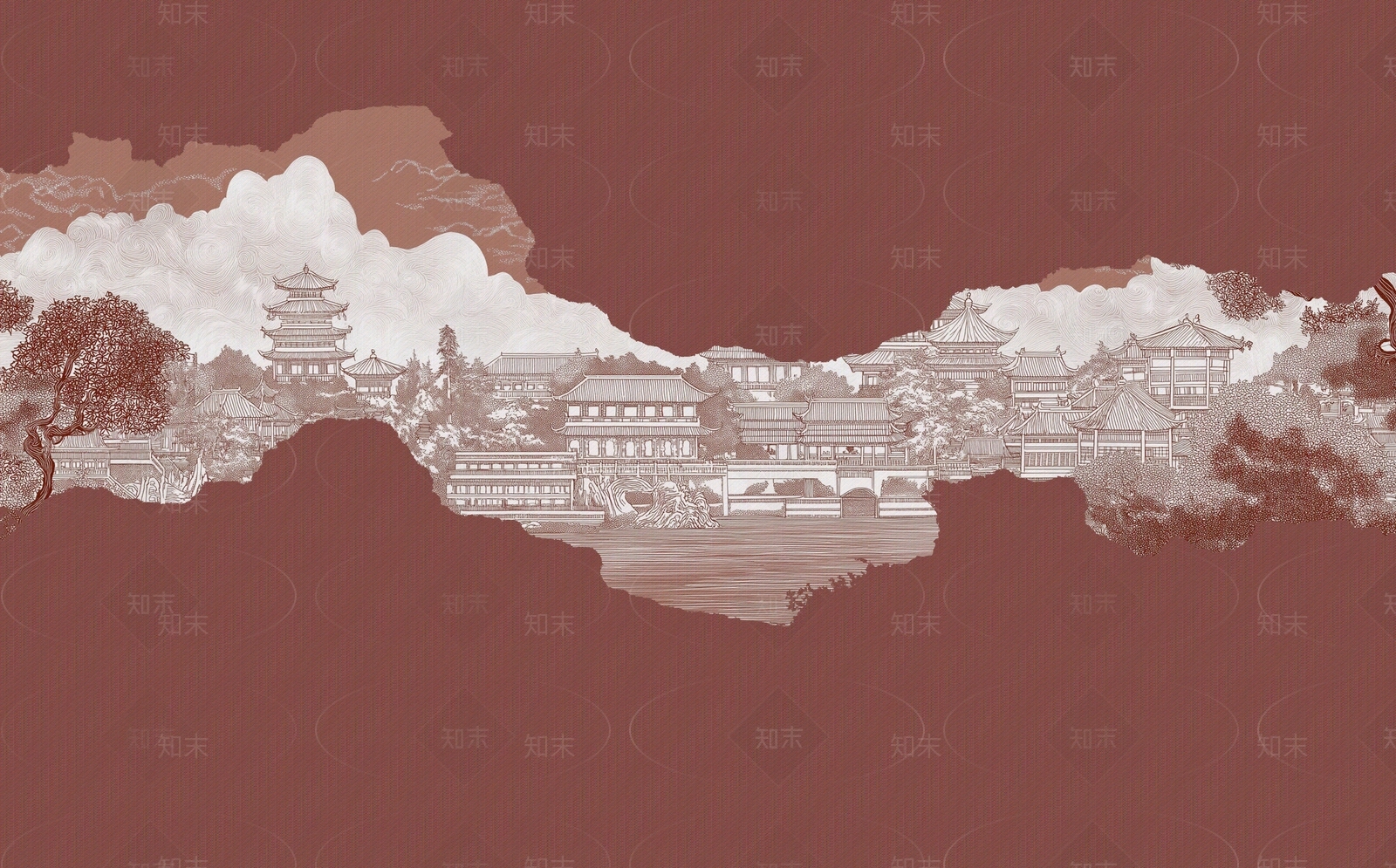 新中式中式壁画贴图下载【ID:1182978028】