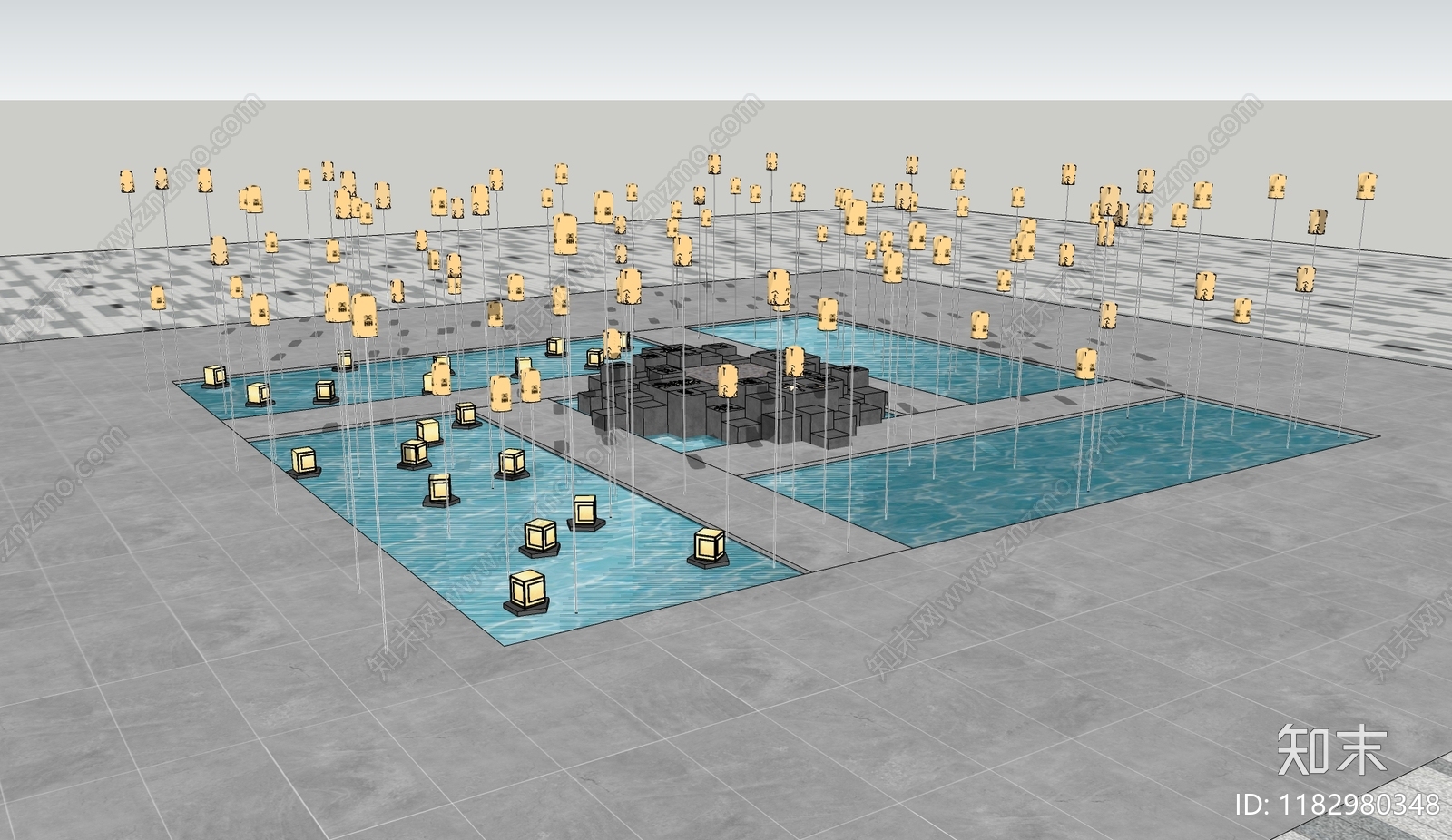 新中式景观灯SU模型下载【ID:1182980348】