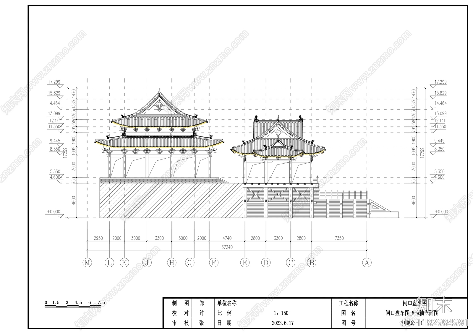 中式古建cad施工图下载【ID:1182984991】
