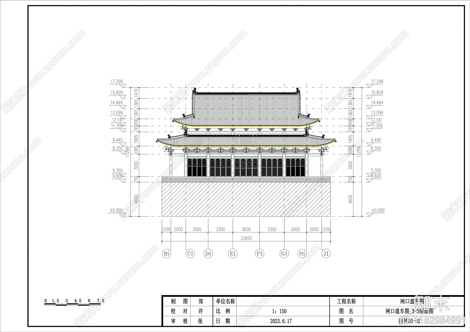 中式古建cad施工图下载【ID:1182984991】