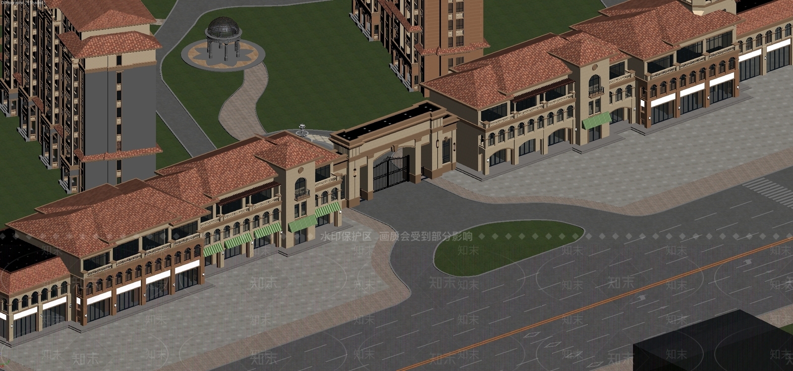 简欧欧式商业街3D模型下载【ID:1182985361】