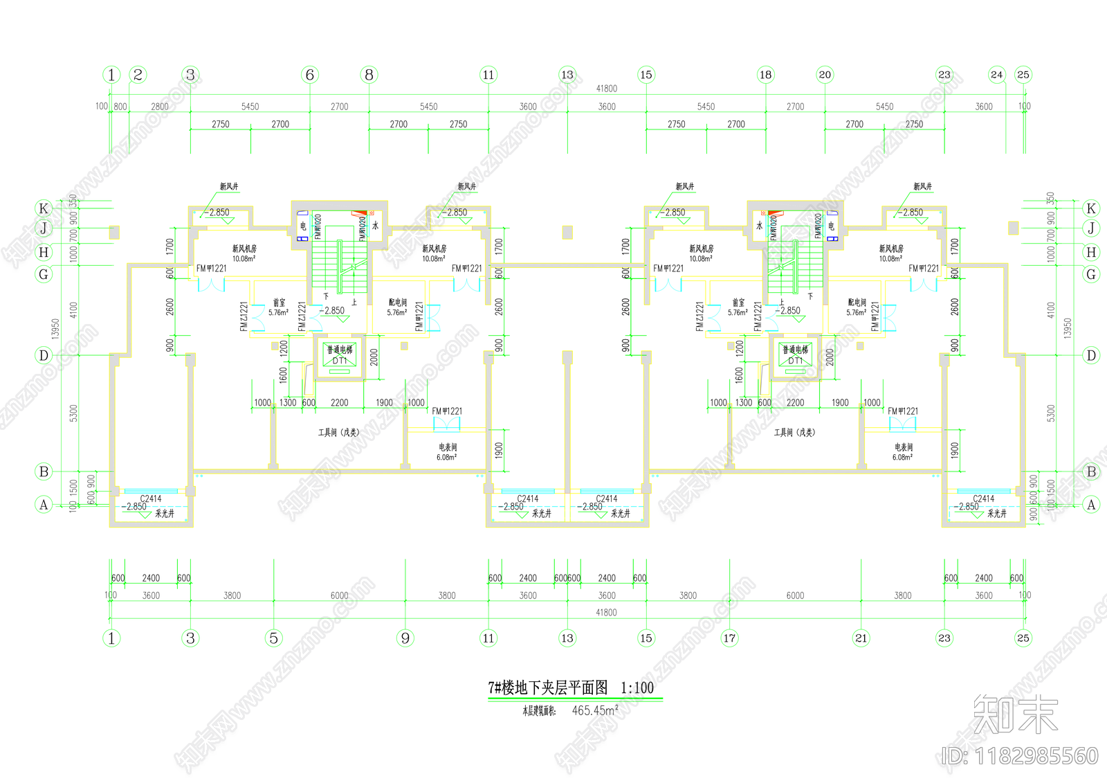 现代住宅楼建筑cad施工图下载【ID:1182985560】